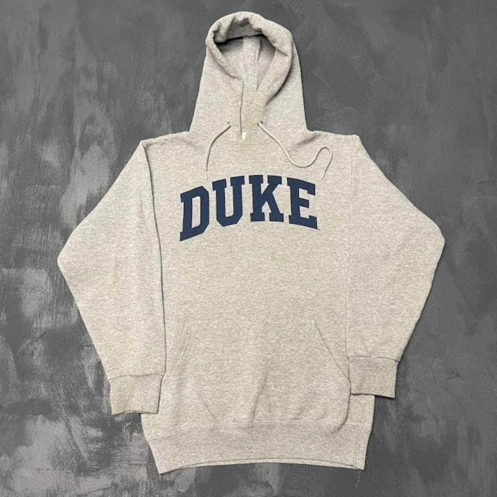 Vintage Duke Graphic Hoodie Men Small Grey 1990s The Cotton Exchange